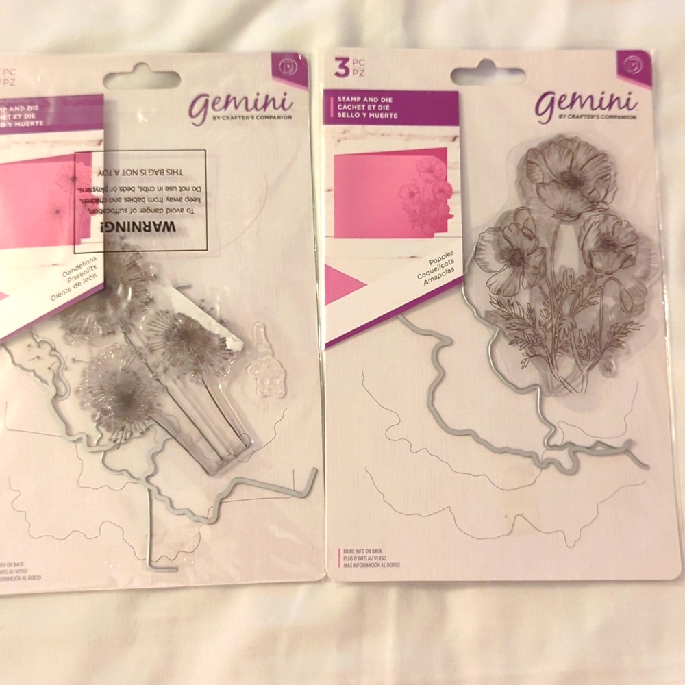 Crafter's Companion Poppies & Dandelion stamp Die Sets